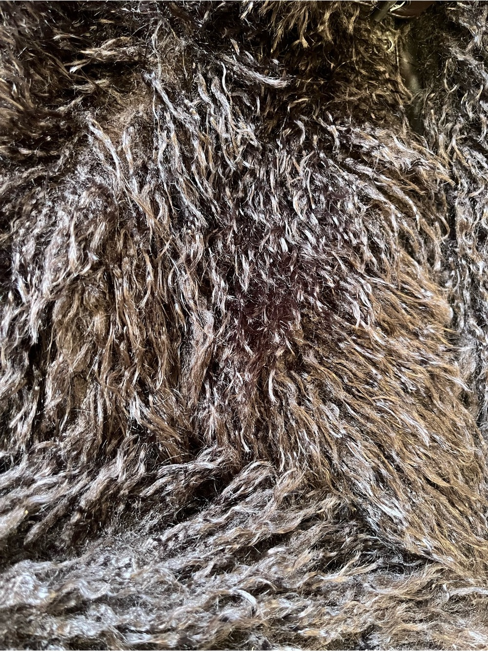 Lucky brand Shaggy brown Faux Fur Jacket coat size M - Picture 4 of 11